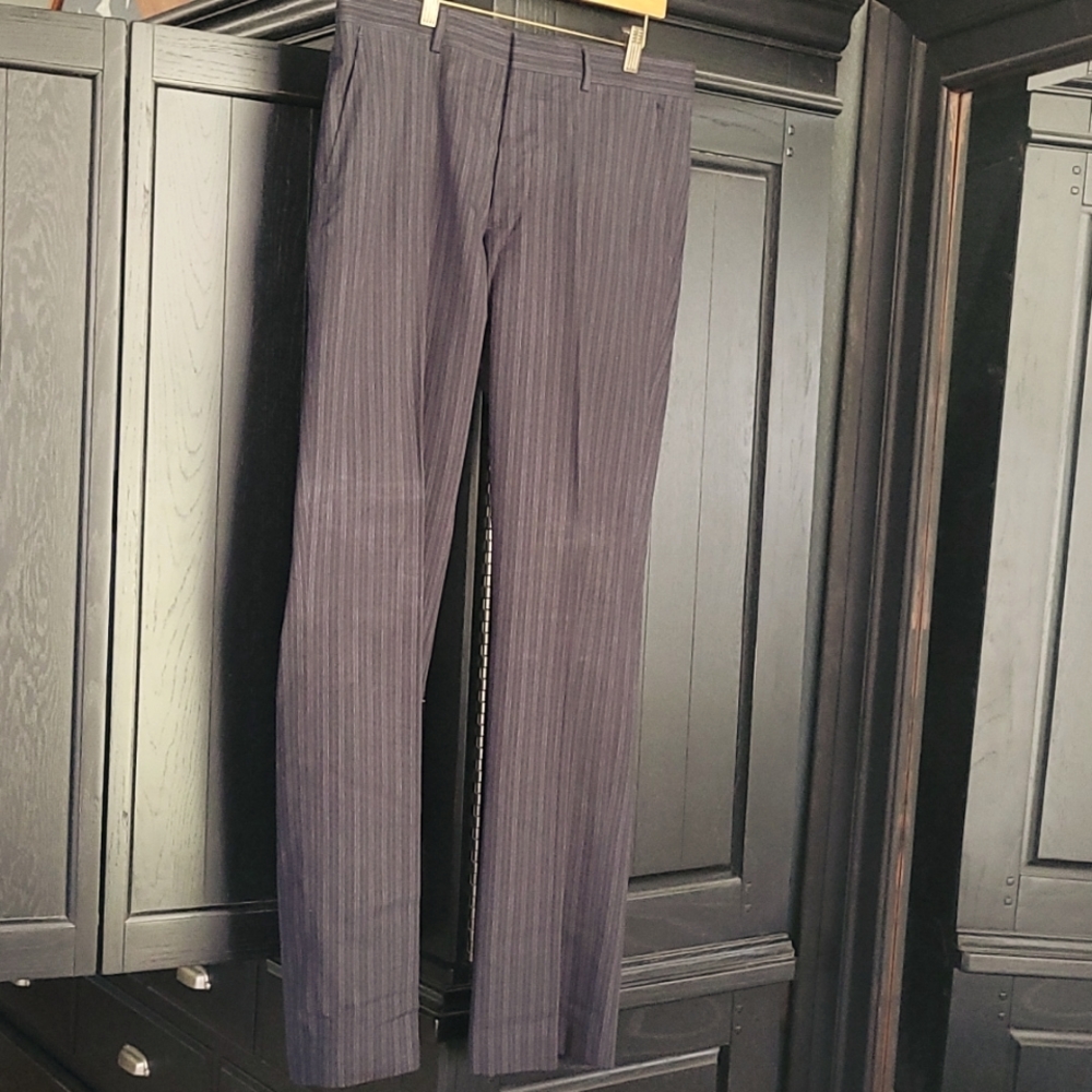 Express navy blue and black pin stripe dress pant 34x34